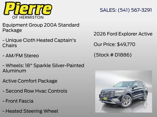 Black 2026 Ford Explorer Active