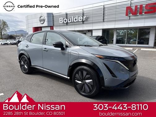 Boulder Gray Pearl / Black Diamond Pearl 2023 Nissan ARIYA PLATINUM+
