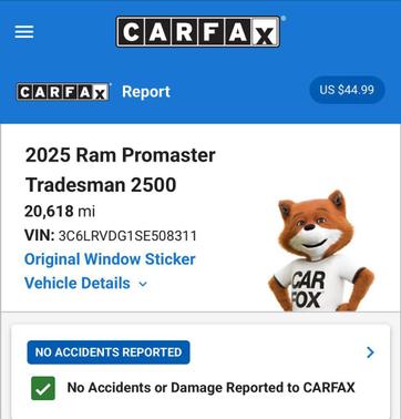 2025 RAM ProMaster 2500 Tradesman