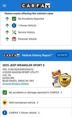 2025 Jeep Wrangler Sport S