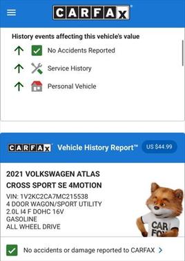 2021 Volkswagen Atlas Cross Sport 2.0T SE w/Technology 4MOTION
