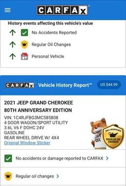 2021 Jeep Grand Cherokee 80th Anniversary 4X4