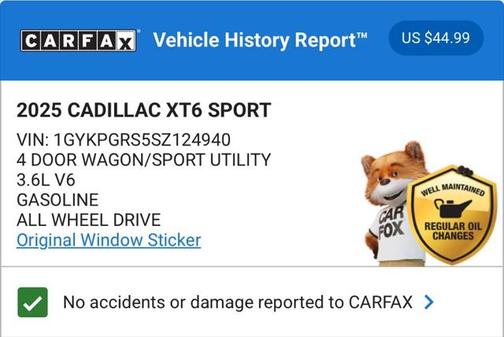 2025 Cadillac XT6 Sport AWD