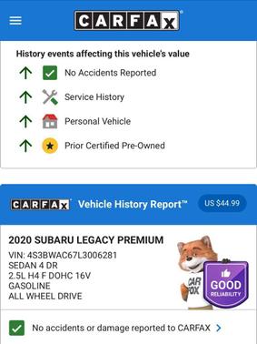 2020 Subaru Legacy Premium