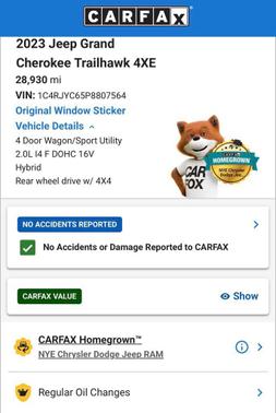 Silver Zynith 2023 Jeep Grand Cherokee 4xe Trailhawk