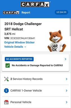 Octane Red Pearlcoat 2018 Dodge Challenger SRT Hellcat