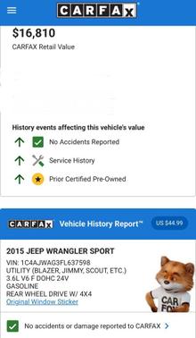 2015 Jeep Wrangler Sport