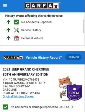 2021 Jeep Grand Cherokee 80th Anniversary 4x4