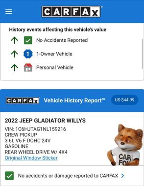 2022 Jeep Gladiator Willys 4x4