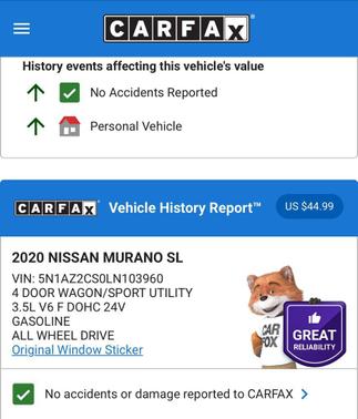 2020 Nissan Murano SL Intelligent AWD