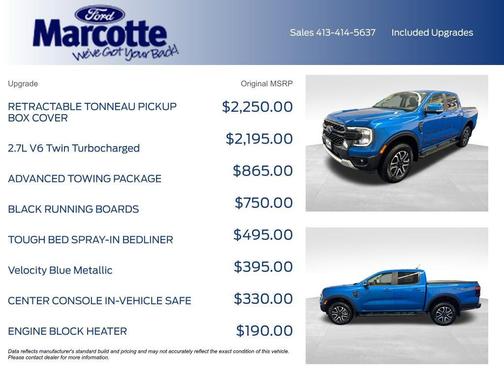 Blue Metallic 2025 Ford Ranger Lariat