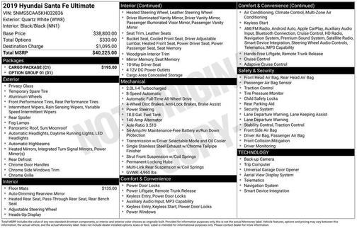 2019 Hyundai SANTA FE 2.0T Ultimate