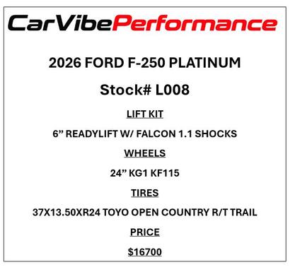 Black Metallic 2026 Ford F-250 Platinum