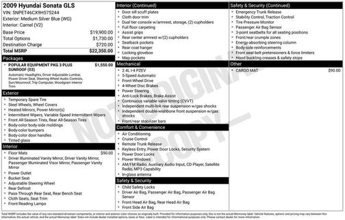 2009 Hyundai SONATA GLS
