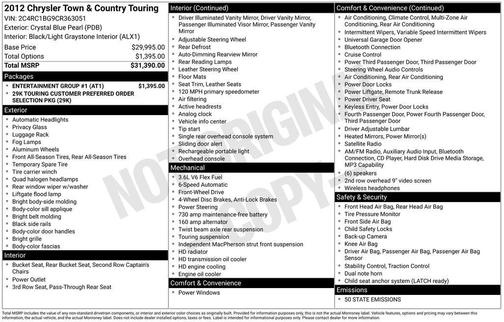2012 Chrysler Town & Country Touring