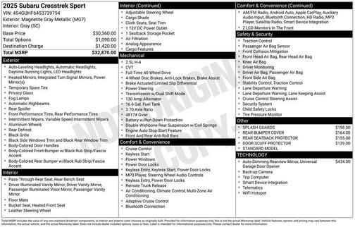 2025 Subaru Crosstrek Sport
