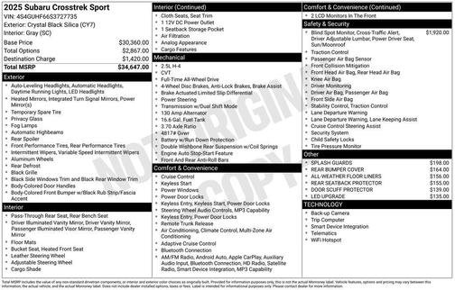 2025 Subaru Crosstrek Sport