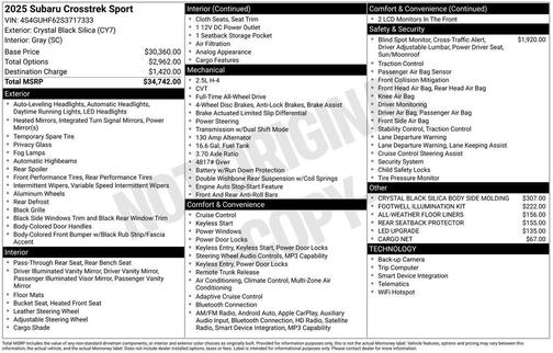 2025 Subaru Crosstrek Sport