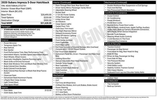 2020 Subaru Impreza Base