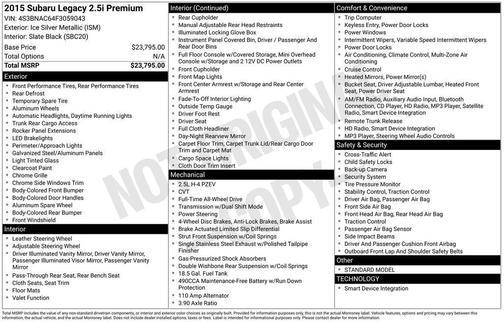 2015 Subaru Legacy 2.5i Premium