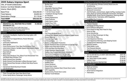 2025 Subaru Impreza Sport