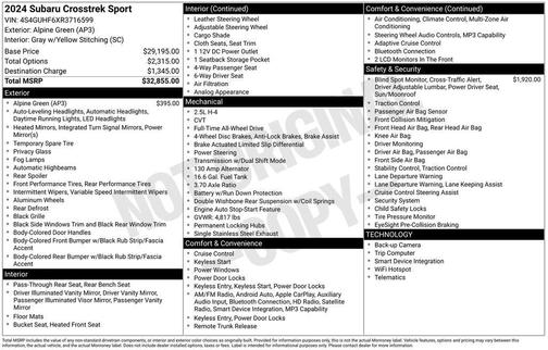 2024 Subaru Crosstrek Sport