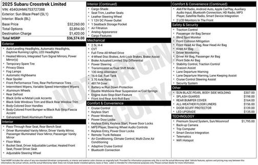 2025 Subaru Crosstrek Limited