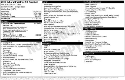2018 Subaru Crosstrek 2.0i Premium