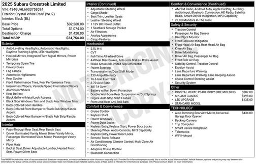 2025 Subaru Crosstrek Limited