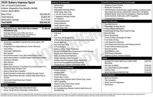 2025 Subaru Impreza Sport