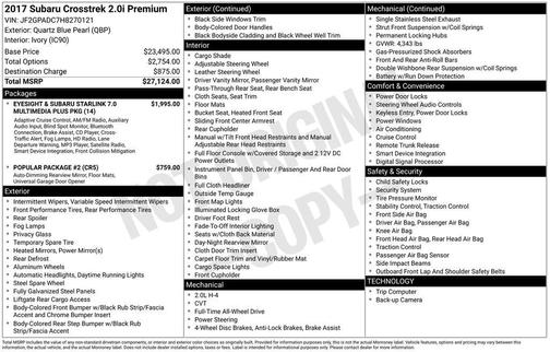 2017 Subaru Crosstrek 2.0i Premium