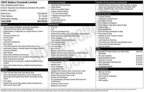 2025 Subaru Crosstrek Limited