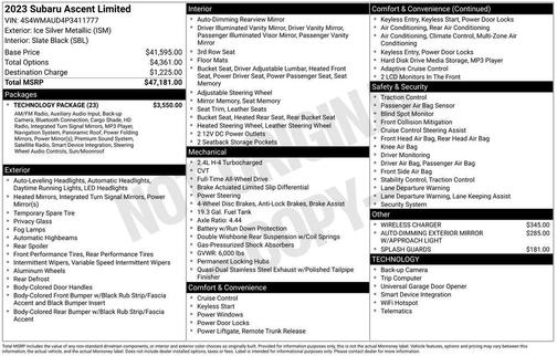 2023 Subaru Ascent Limited 7-Passenger