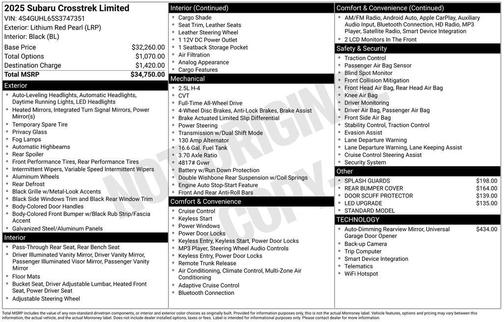 2025 Subaru Crosstrek Limited