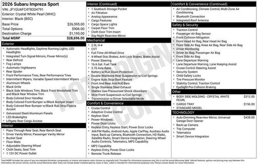 2026 Subaru Impreza 