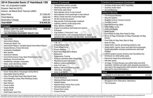 2014 Chevrolet Sonic LT