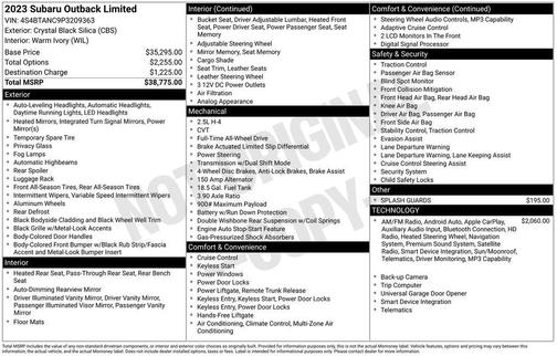 Crystal Black Silica 2023 Subaru Outback Limited
