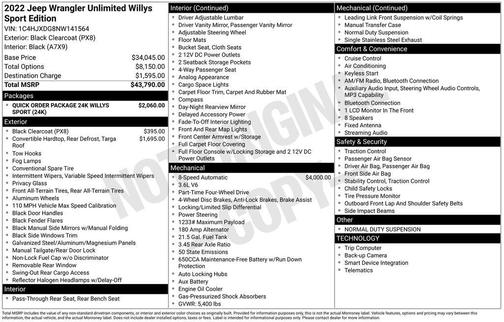2022 Jeep Wrangler Unlimited Sport