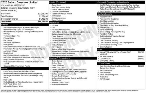 2025 Subaru Crosstrek Limited