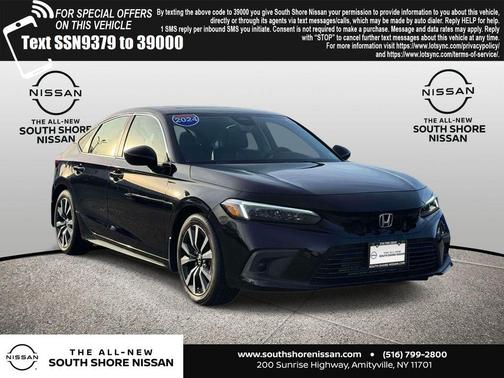 Black 2024 Honda Civic EX-L Hatchback