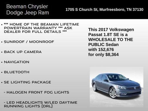 2017 Volkswagen Passat 1.8T SE w/Technology