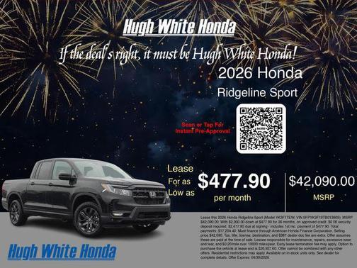 Nh-731p/Crystal Bl 2026 Honda Ridgeline Sport