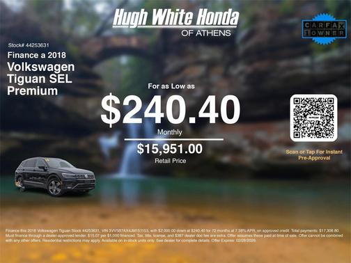 2018 Volkswagen Tiguan 2.0T SEL