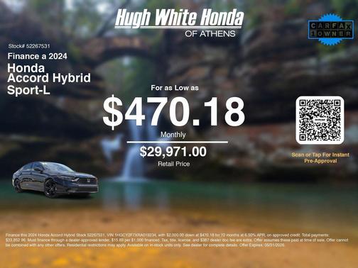 Crystal Black Pearl 2024 Honda Accord Hybrid Sport-L