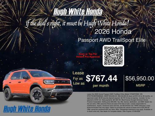 Sunset 2026 Honda Passport AWD TrailSport Elite