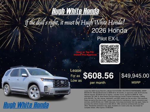 Solar Silver Metallic 2026 Honda Pilot EX-L