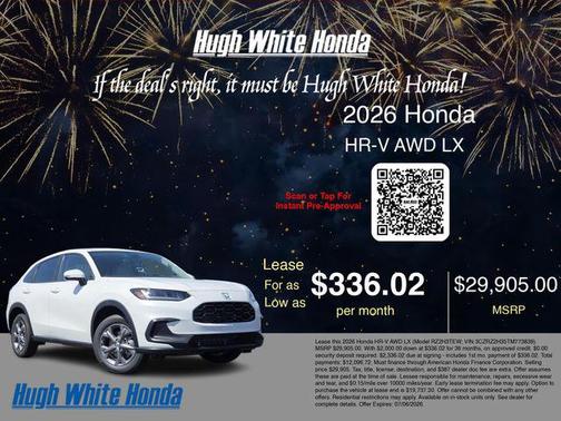 Platinum White Pearl 2026 Honda HR-V LX