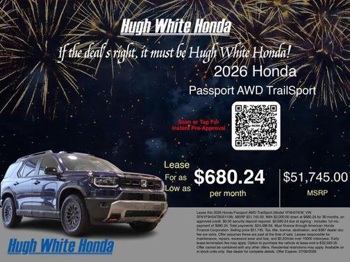 Obsidian Blue 2026 Honda Passport AWD TrailSport