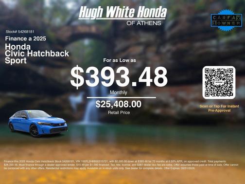Boost Blue Pearl 2025 Honda Civic Sport
