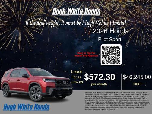 Radiant Red Metallic II 2026 Honda Pilot Sport